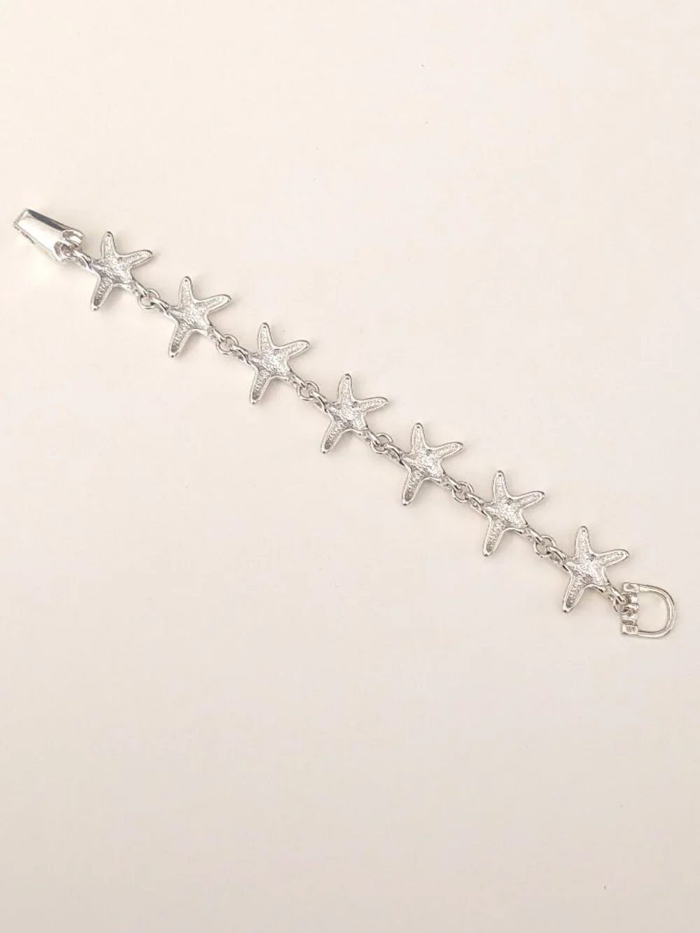 Silver starfish magnetic closure bracelet